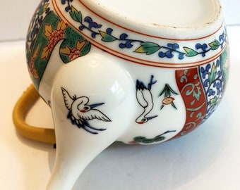 江戸後期　古清水　茶壺　高さ11㎝　タサチ　東な7-0703⭐︎2F Vintage Traditional Japanese Teapot With 3 Cups With Lids