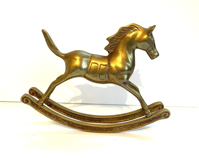 Vintage Brass Rocking Horse Tabletop Rocking Horse Measures Approx. 8 Inches Long Etsy