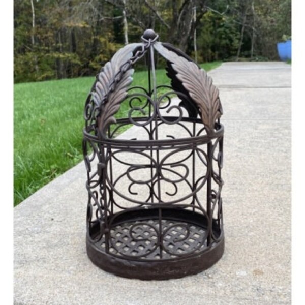 Vintage Metal Birdcage Hanging or Free-standing Perfect Your Bird, Plant or Candles