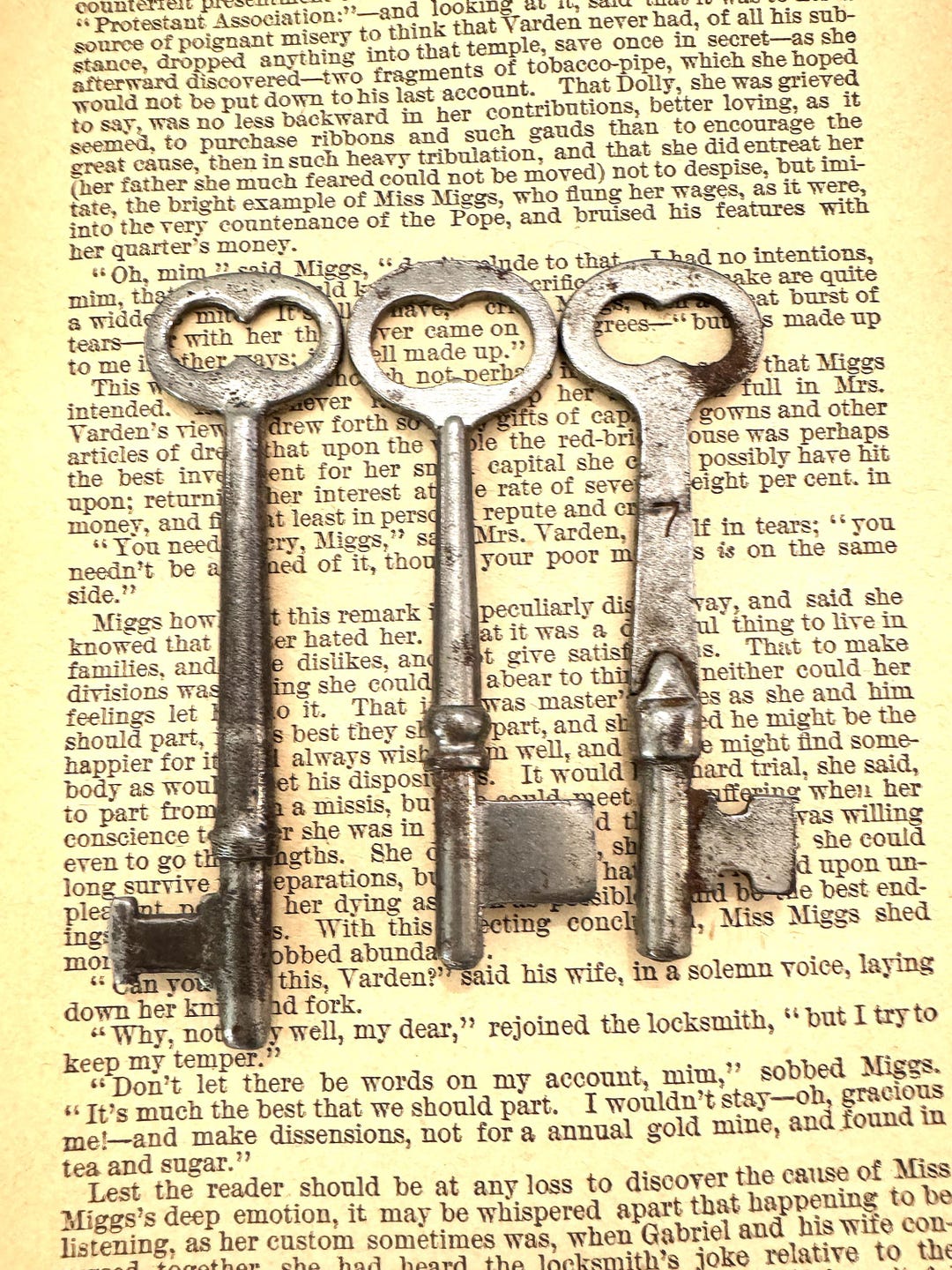 Warded Lock Key Moden Antique Lever Lock Skeleton Keys 3 Various Size Closed Barrel Warded ...
