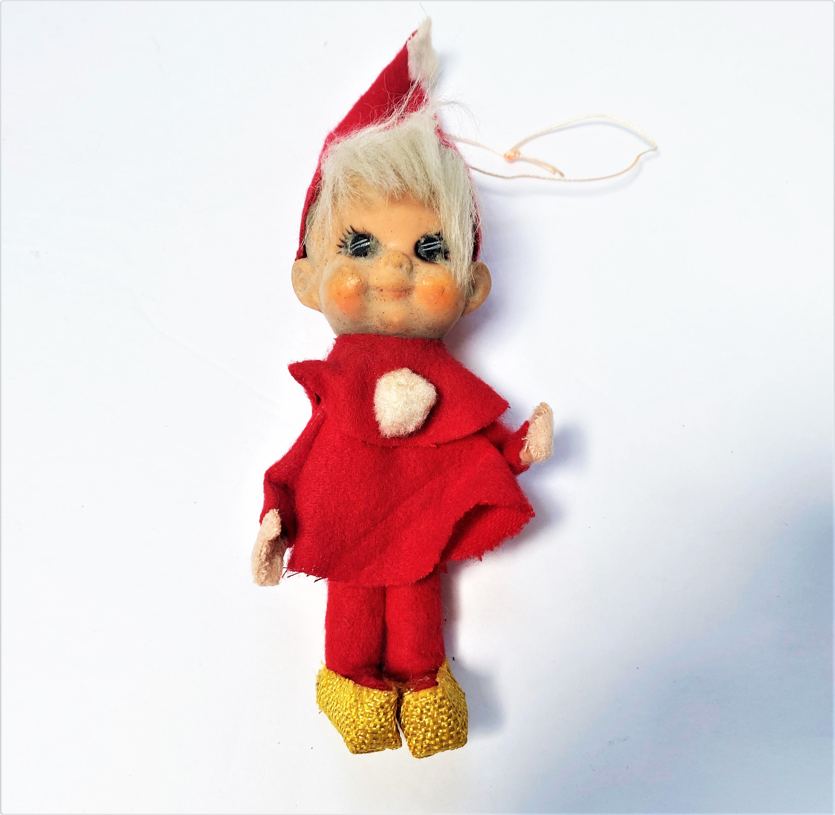 Vintage Napco Christmas Elf Ornament Red Felt Pixie | Etsy
