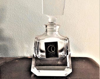 Vintage Oneida Crystal Perfume Bottle, Art Deco Scent Bottle with Stopper
