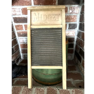 Antique Washboard National Co Rustic 18 inch Long #442 Midget Washboard circa 1920s