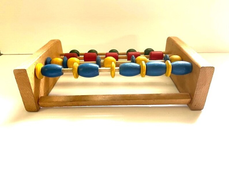 Fritzel Counter Vintage Fritzel Wood Bead Counter, Colorful Abacus Counting Toy Primary ...