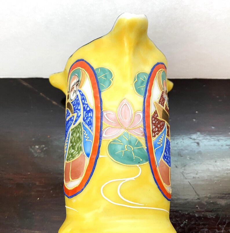 Vintage Japanese Ashtray Satsuma Pottery With Goddess Kannon Etsy