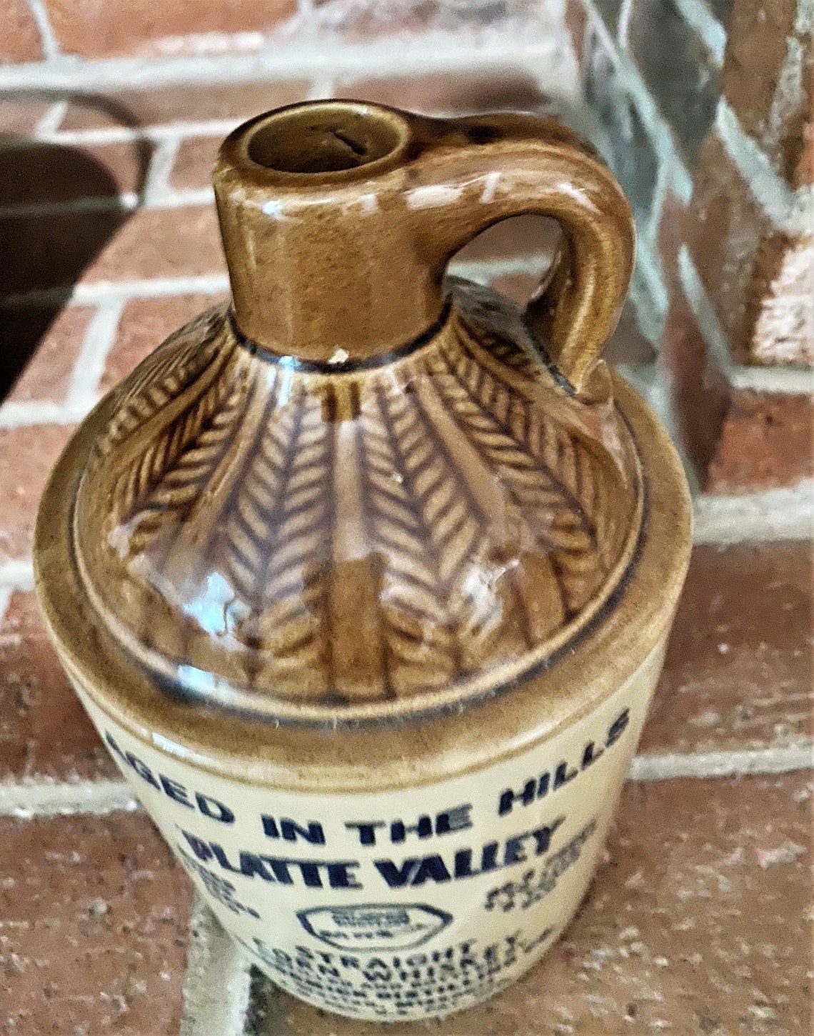 Vintage Whiskey Jug Platte Valley Straight Corn Whiskey Jug Etsy