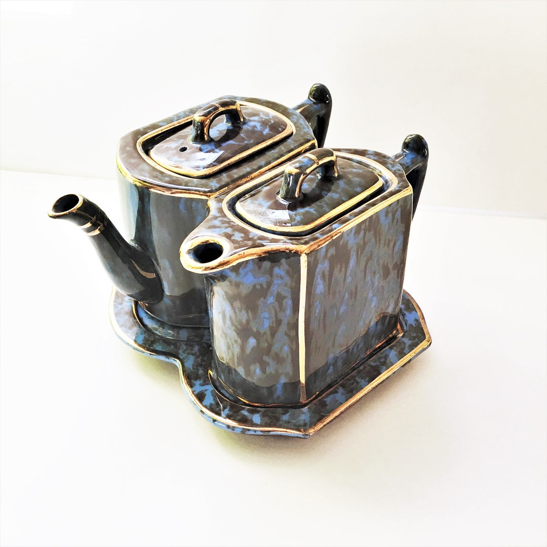 Antique WADE Pottery England Tea and Coffee Pot With Tray Beautiful