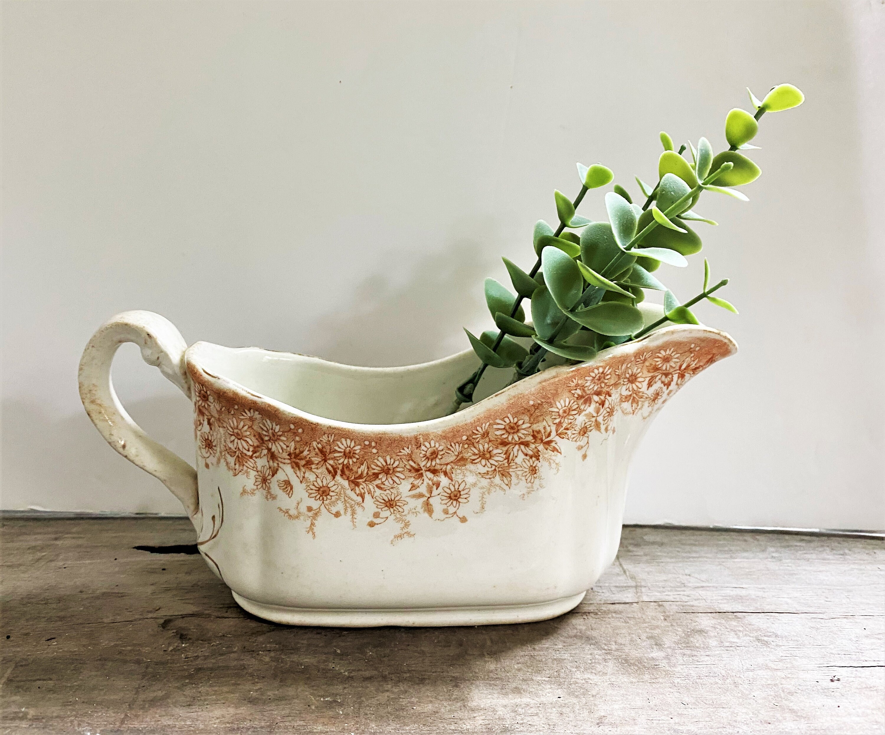 Rustic Leaf Pot - Set of 2 by Campania International, Rustic Brown