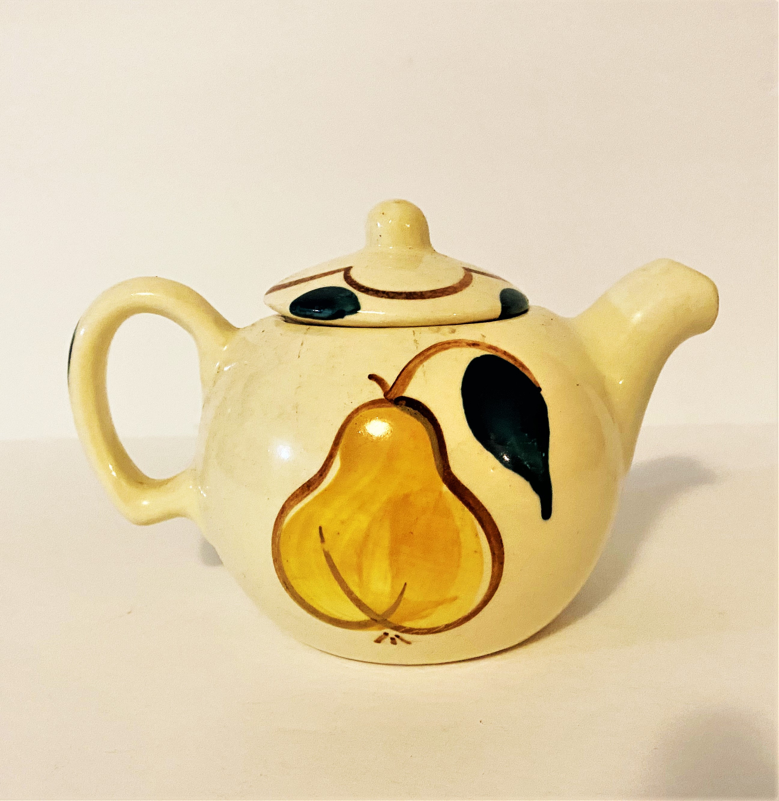 Vintage Teapot Apple and Pear Purinton Pottery Fruit Pattern Etsy