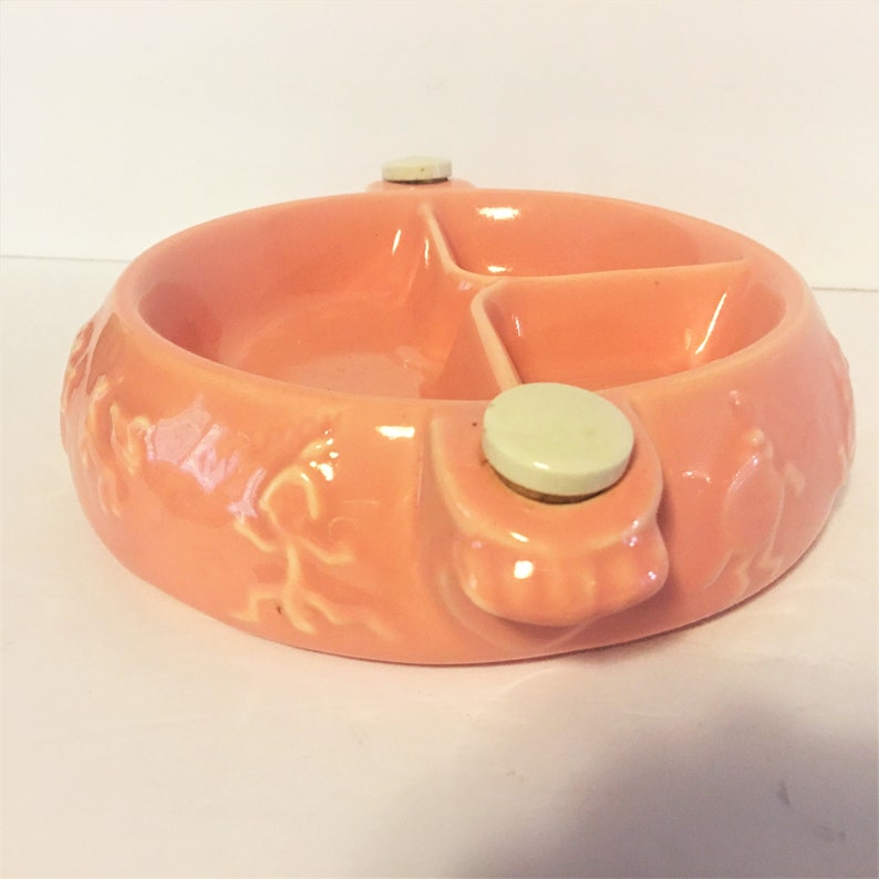 Vintage Pink Ceramic Baby Warming Dish Hankscraft Baby Divided Etsy