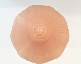 Vintage Pink Glass Lampshade Ceiling Light Cover Satin Glass Hanging Pressed Glass Light Cover