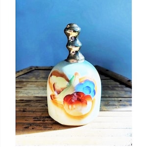 Vintage Enesco Imports Porcelain Bell Hand Painted Fruit 1960&#39;s Collectible Bell