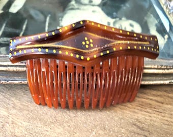 Vintage Hair Comb Lucite Plastic with Decorative Band Hair Accessory