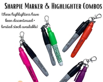 Mini Sharpie Marker & Highlighter Badge Clips • Mini Sharpie Highlighter