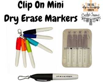 Mini Dry Erase Badge Clip • Mini Clip On Markers • Clip on Dry Erase Marker • Nurse Jewelry • Mini Dry Erase Marker • Nurse Marker
