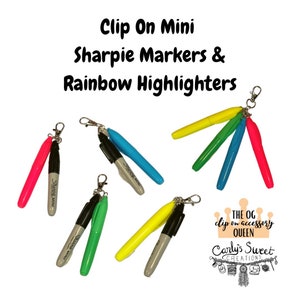 Badge Reel Accessories, Mini Sharpie, Mini Pen Keychain, Mini Dry Erase  Marker, Mini Light, Mini Marker, Nurse Badge Reel Clip-ons, Teal