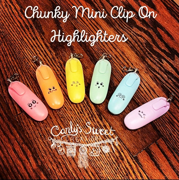Chunky Mini Clip on Highlighter Clip on Highlighter Mini Highlighter Kawaii Marker  Badge Reel Accessories Nurse Badge 
