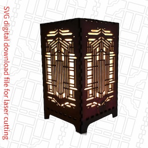 Frank Lloyd Wright Inspired 7 inch Lamp&#39;s SVG File.  Elevate your home decor with this architectural light is a perfect DIY home project.
