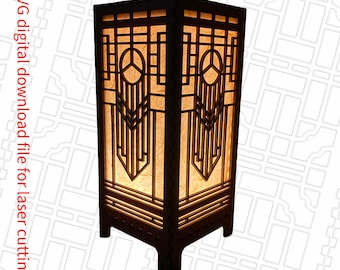 Frank Lloyd Wright Inspired 9 inch Lamp's SVG File.  Elevate your home decor with this architectural light is a perfect DIY home project.