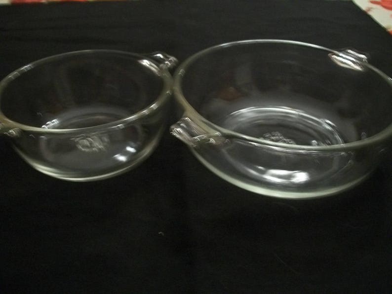 Vintage Pyrex Set Clear #018 and #019 Bowl and 20 oz. Casseroles 10 oz Baking Dish