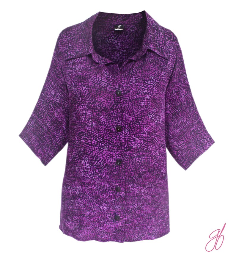 Plus Size Purple Tops Women Classic Shirt Tunic Plus Size Etsy