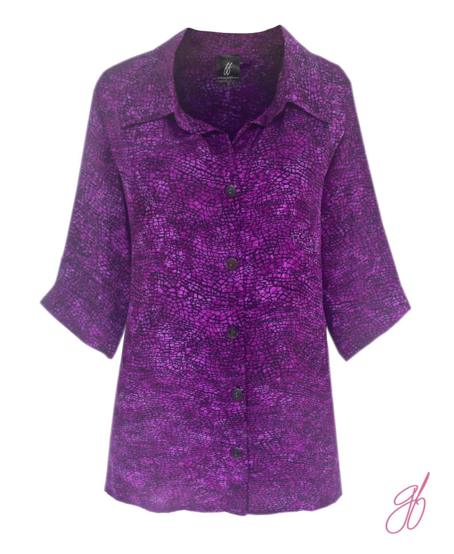 Plus Size Purple Tops Women Classic Shirt Tunic Plus Size Etsy