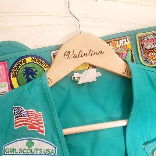 Engraved Girl Scout Wood Hanger Etsy