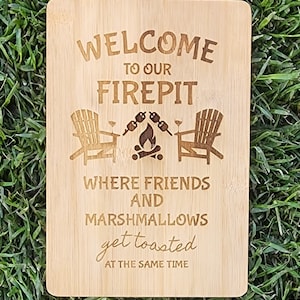 Welcome to our Firepit Bamboo Board | S'more Board | Bamboo Board | Firepit|