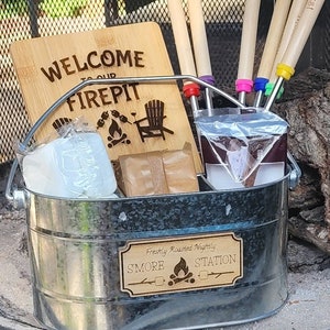 Personalized S'more Caddy | Caddy Kit | S'more Kit | S'more Sticks | Marshmallow Sticks personalized | S'more Board | Bamboo Board