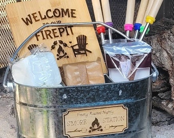 Personalized S'more Caddy | Caddy Kit | S'more Kit | S'more Sticks | Marshmallow Sticks personalized | S'more Board | Bamboo Board