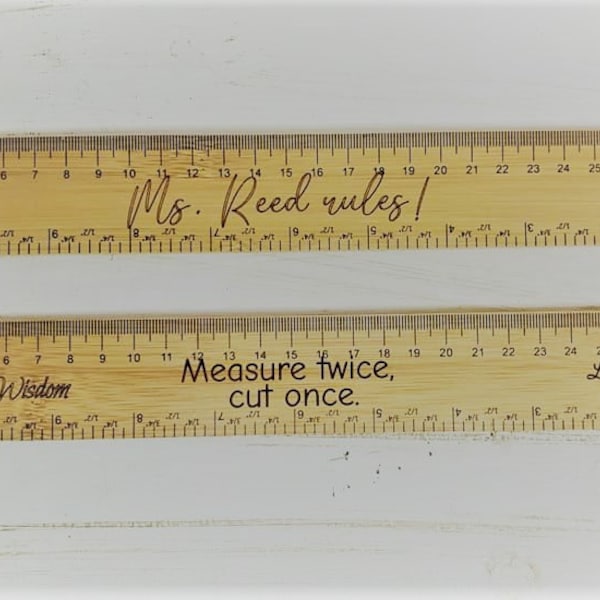 Engraved Bamboo Wood 12 Inch Ruler - Personalized Engraved Fathers Day Gift, Teacher Appreciation, Week Engraved Gift Gift From Kids