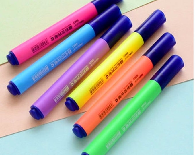 Set of 5 colors Japanese KOKUYO 3 ways Highlighter pens text