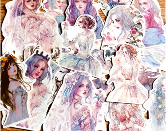 -Filofax Stickers--Planner Stickers--Daily Mori Girl 15pcs Scrapbook Sticker