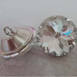 10pcs 25mm Diamante/Diamond/Crystal Clear Upholstery Headboard Buttons image 2