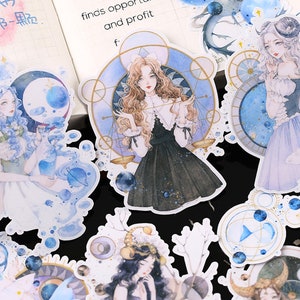 15-delige plakboeksticker --Filofax-stickers--plannerstickers--sterrenbeeld meisjes