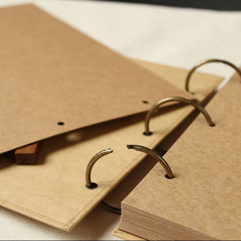 Ring binder Kraft Paper Notebook / Photo ALBUM / Handpainted Etsy