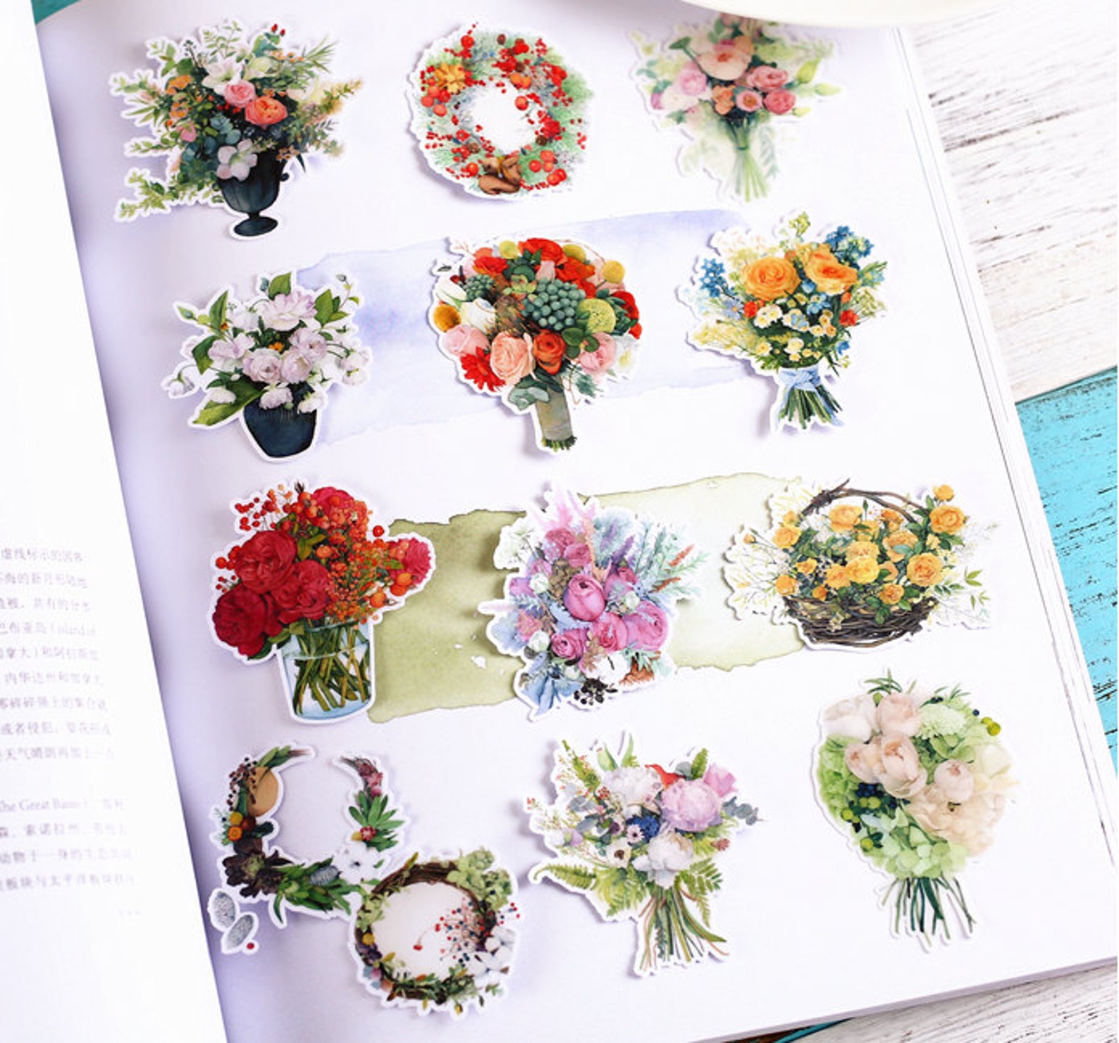 Flower Scrapbook Stickers filofax Stickersplanner Etsy