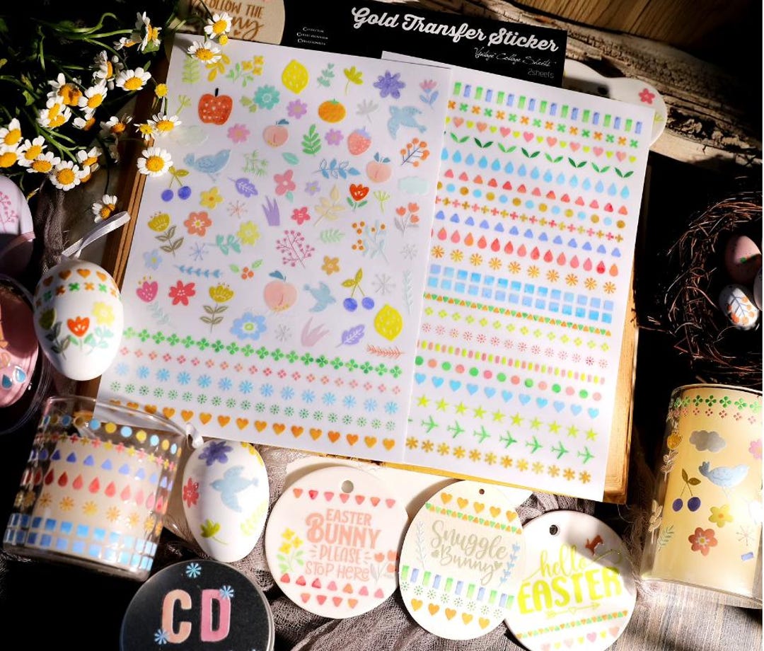 2 Sheets Basic Cold Transfer Stickers-- Rub on Transfer Stickers - Etsy