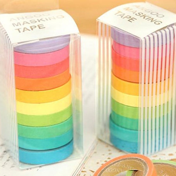 Masking Tape Set - Japanese Washi Tape - Washitape - Rainbow Decp Tape - Washi Paper - Masking Sticker - 10 Rolls in--Normal Color