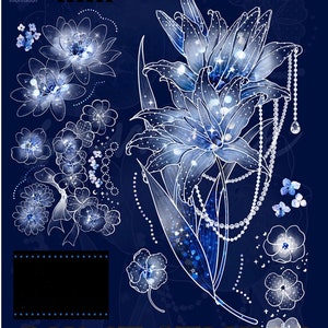 Cinta adhesiva de PET con diseño de corazón de flor azul, cinta adhesiva de PET para diario basura, cinta adhesiva de flores con purpurina (60 mm x 5 m)