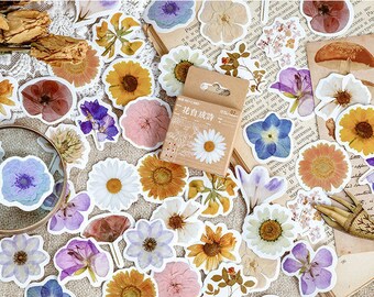 46pcs pegatina de álbum de recortes de flores --Pegatinas Filofax--Pegatinas de planificador--Pegatinas de diario de balas