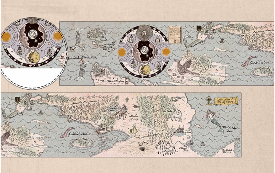 Fantasy Geography Washi Tape con Release Paper Planner Washi Tape