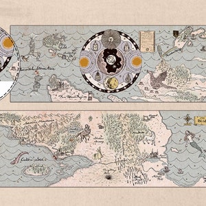 Fantasy Geography Washi Tape with Release Paper- -Planner Washi Tape -Masking Deco tape--85mm x5M