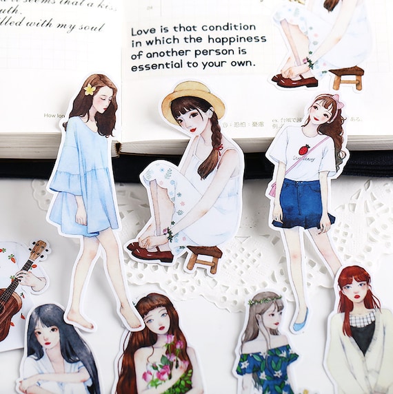 -Filofax Stickers--Planner Stickers--Daily Mori Girl 15pcs Scrapbook Sticker