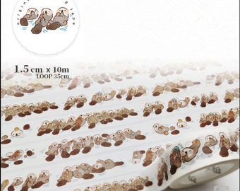 Sea Otter Washi Tape --Masking Washi Tape -Deco tape--15mm x10M