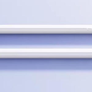 May include: Two white styluses are displayed against a light blue background. One stylus is fully assembled, while the other is disassembled, showing the tip, the body, and the cap. The tips are white, and the body is white with a silver band.