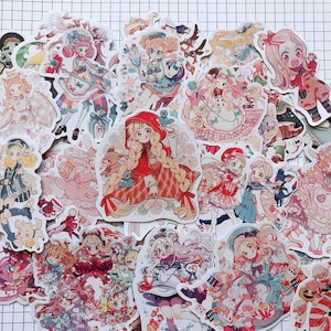 52pcs Animation Girls Scrapbook Stickers --Filofax Stickers--Planner Stickers--Cartoon Girl--Lolita Girl