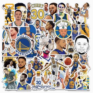 50 pegatinas de estrellas de baloncesto con temática clásica de la NBA, pegatinas de Stephen Curry, pegatinas para portátiles, monopatines, coches, botellas de agua, fundas de móvil