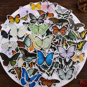 80pcs Butterfly Sticker B--Parchment Texture Sticker--Bullet Journal Stickers--Filofax Stickers--Planner Stickers--Die Cut stickers