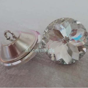 Bottoni per tappezzeria della testiera con diamante/diamante/cristallo trasparente da 50 x 25 mm